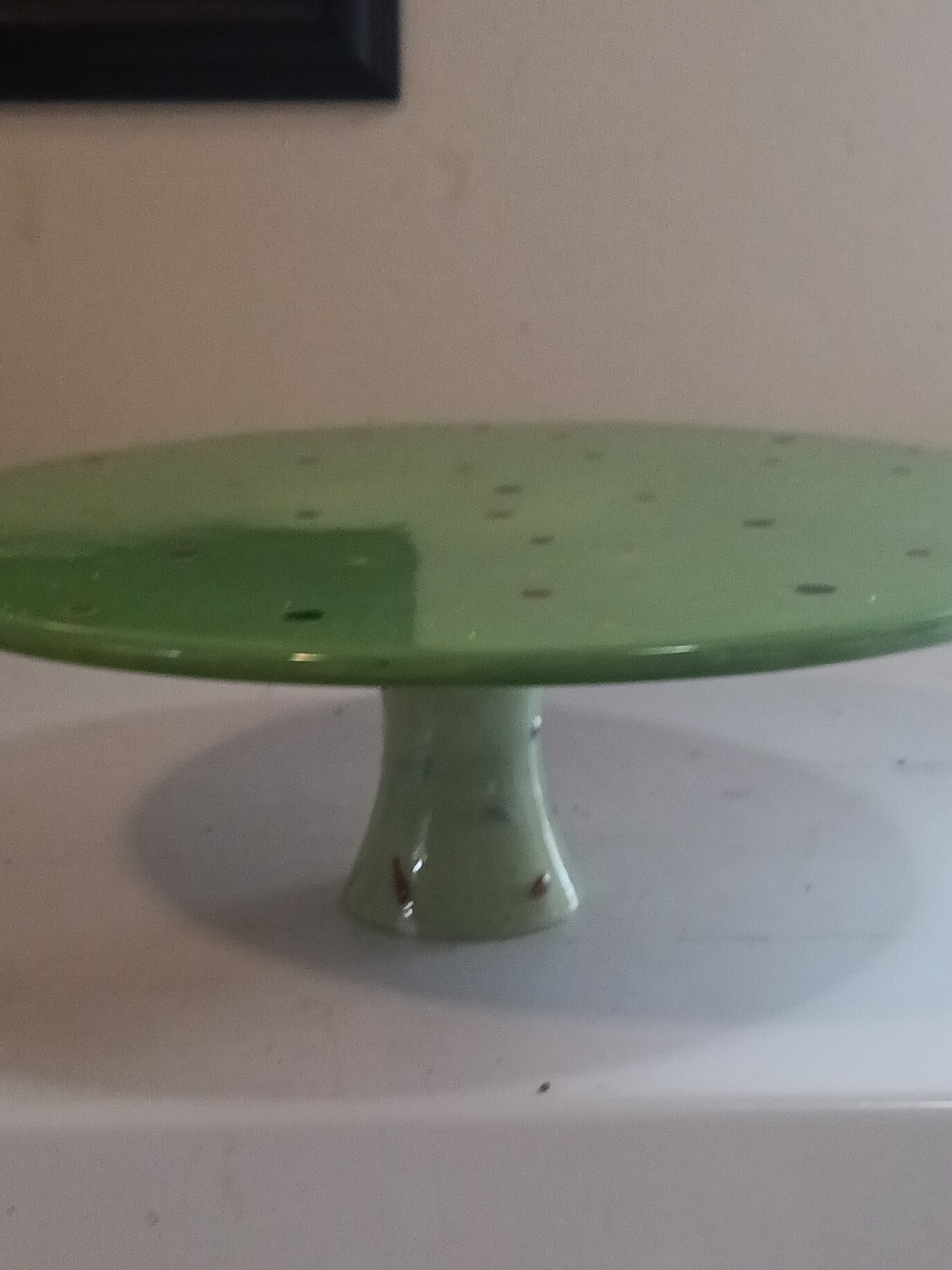 Green Ceramic Pedestal Cake Stand - Home Dining